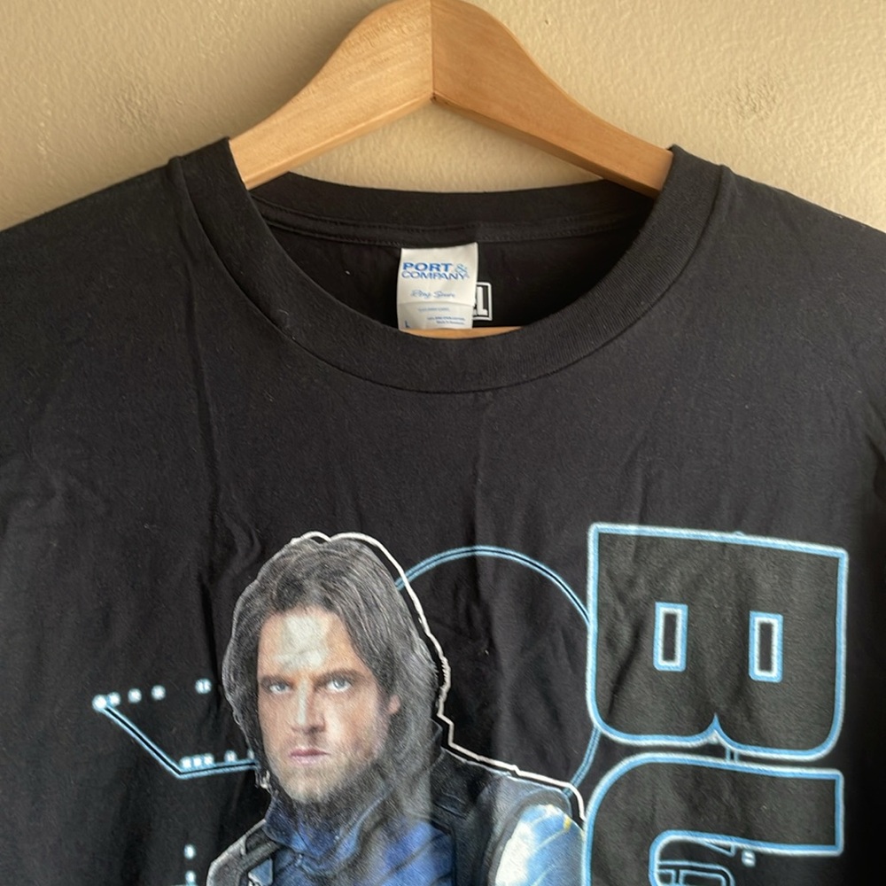 Marvel Avengers Bucky Black T-Shirt Men Size Large - Picture 3 of 7